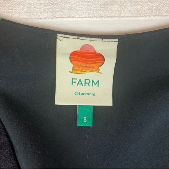 Farm Rio size small mixed stardust maxi dress Celestial Black chickens tiered - Picture 4 of 12